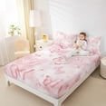 thumbnail image 4 of jejeloiu Kawaii Butterfly Twin Sheet Sets,Girls Pink Twin Fitted Sheet,Fairy Tale Theme Flat Sheet For Girls Teens,Ultra Soft Home Decor,3 Pieces, 4 of 7
