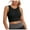 Black, variant on Women's High Neck Sports Bra Medium Impact Workout Top for Yoga & Running, Plus Size Full Coverage Wirefree Padded Longline Bra Green XXL