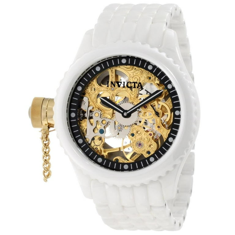 Invicta 1923 Men's Russian Diver Lefty Gold Tone Skeleton Dial