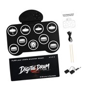 Foldable Electronic Drum Set 5 Pad 4 Play Zone Layout Built-In Type-C Power Record Playback Home Rhythm Practice Lesson Gear