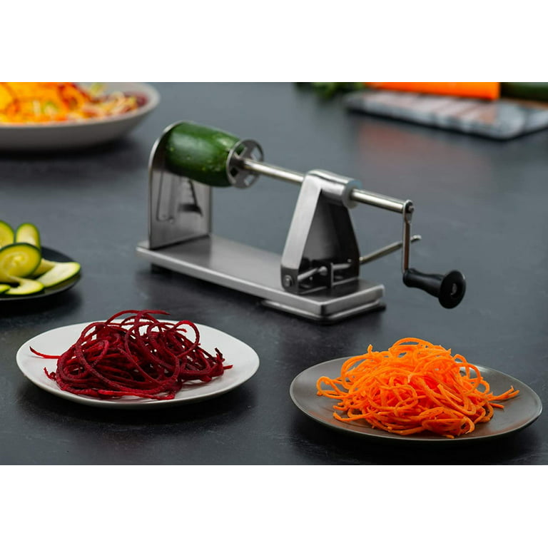 MITBAK Stainless Steel Spiralizer Vegetable Slicer , Industrial-Grade  3-Blade Zoodle Maker , Zucchini spaghetti maker , Great For Salad, Low  Carb, Paleo, Vegan, Spaghetti , Suction Base For Non Slip 