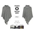thumbnail image 4 of StylesILove Women Autumn Winter Knit Striped Turtleneck Fringe Poncho Pullover Shawl Warm Soft Wrap Lightweight Cape (Black), 4 of 6