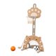 thumbnail image 1 of Juego de aro de baloncesto 3 en 1 resistente y de altura ajustable para carnaval familiar en casa Marrón, 1 of 8