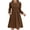 Brown, variant on Women Vintage Dresses Comfy Long Sleeves Puff Dress Trendy A Line Pullover Skirts Juniors Fashion Slim Fit Crew Neck Dress Juniors Solid Pleated Costume,Black,Small