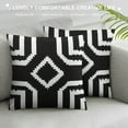 thumbnail image 3 of Nawypu  Boho Throw Pillow Covers Square Geometry Black and White Decorative Pillow Covers for Couch Sofa Bed Decor Cushion Covers (Black), 3 of 5