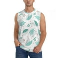 thumbnail image 2 of Picia Leaf Print Green mens Cotton Tank Undershirts , Moisture-wicking Ribbed Tanks, Lightweight Cotton Tank Undershirts-XX-Large, 2 of 8