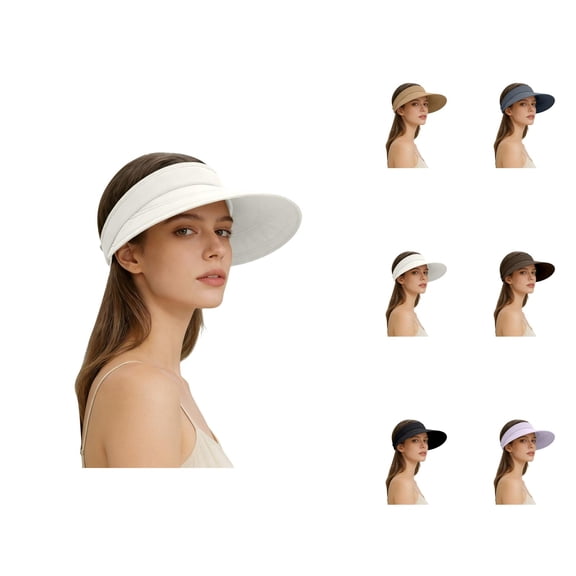 Sun Visor Hats for Women Solid Color Large Brim Sun Hat Outdoor Travel Cycling Hat Sun Protection