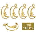 thumbnail image 3 of Uxcell 100Pcs Aleación de Pendientes de Bisel Abierto, Colgante de Marco Hueco de Luna y Estrella, Dorado, 3 of 6