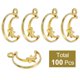 thumbnail image 3 of Uxcell 100Pcs Aleación de Pendientes de Bisel Abierto, Colgante de Marco Hueco de Luna y Estrella, Dorado, 3 of 6
