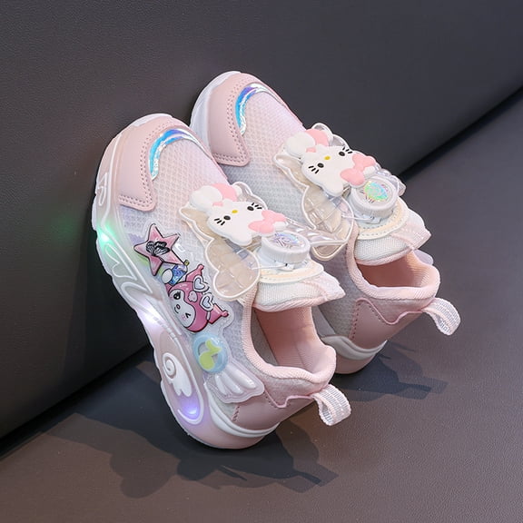 Kids LED Light Up Sneakers Girls Running Shoes Lightweight Sport Outdoor Walking Shoes for Girls Christmas Birthday Children Show Gift (Toddler/Little Kid/Big Kid) 