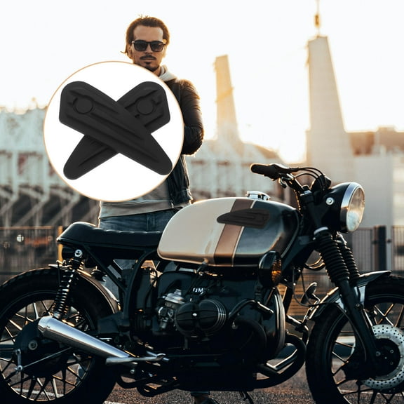 RENACLIPY Motorcycle Tank Pad 1 Pair Black Tank Knee Pads Wear-Resistant Protective Cover