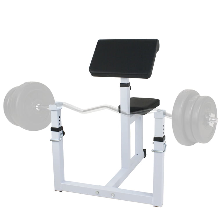 Soozier Adjustable Preacher Curl Bench, 265 Lbs Seated Arm Isolated Barbell Dumbbell Bicep Station Black Soozier Adjustable Preacher Curl Bench, 265 Lbs Seated Arm Isolated Barbell Dumbbell Bicep Station Black