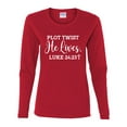 thumbnail image 2 of Wild Bobby Plot Twist He Lives Luke 24:23 Inspirational/Christian Women Graphic Long Sleeve Tee, Red, X-Large, 2 of 5