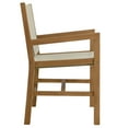 thumbnail image 6 of Dining Side Chair Armchair, Set of 2, Natural Brown, Teak Wood, Outdoor Patio Balcony Cafe Bistro Garden Hospitality Restaurant, Modern Contemporary, HB37066, 6 of 10