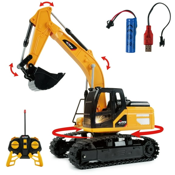 JUGAAD LIFE Remote Control Excavator Toys for Boys, 2.4Ghz RC Excavator Toy with Light and Sound, Construction Toys for Boys 3-5 4-7 8-12 Year Old Kids, Birthday Toy Gift for Girls