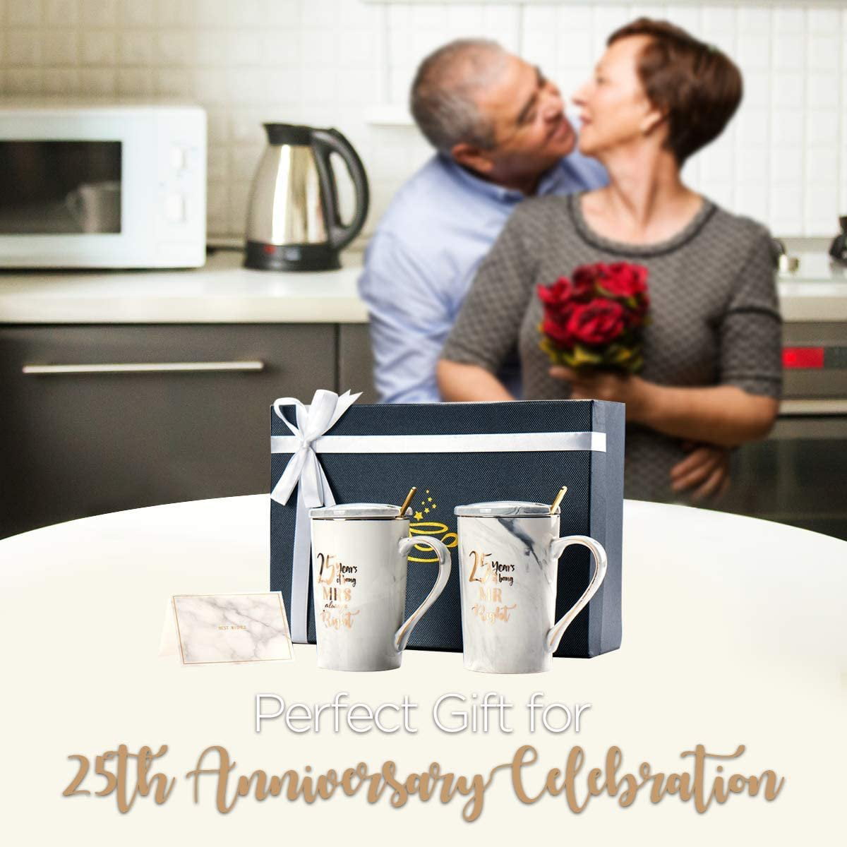 Fortivo 25th Anniversary Wedding Gifts, Wedding Gifts Anniversary for Couple, Couple Gifts, Gifts for Anniversary Couple, 25th Wedding Anniversary