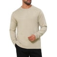 thumbnail image 4 of SWEATER PULLOVER DE PUNTO SUAVE DE MANGA LARGA Y CUELLO REDONDO CLÁSICO PARA HOMBRE EN COLOR SÓLIDO KHAKI TAMAÑO S, 4 of 6