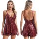 thumbnail image 3 of Peleles de lentejuelas brillantes para mujer, culotte envolvente con cuello en V, pantalones cortos con peplum sin espalda, mono inferior, ropa de fiesta de Halloween para discoteca y Bar, 3 of 5