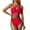 Red, variant on Sngxgn Women's Bikini Sets High Waisted Two Piece Sporty Swimsuits High Cut Tummy Control Bathing Suits(Blue,M)
