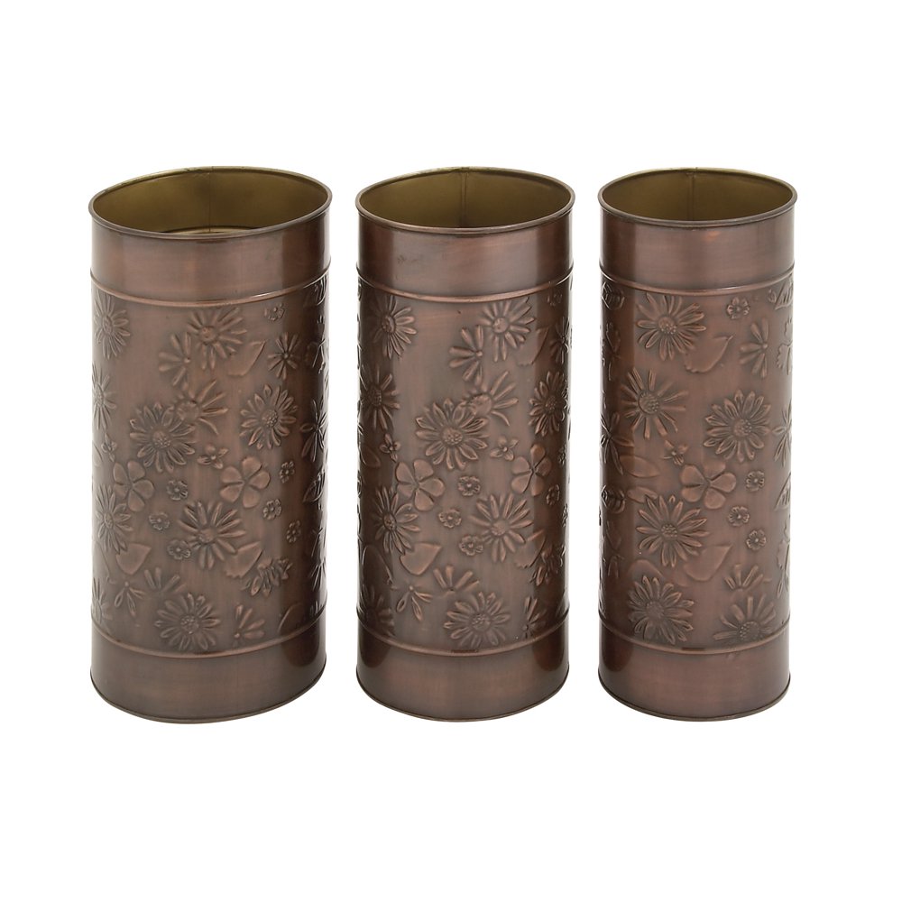 Lovely Floral Themed Set Of 3 Umbrella Stand