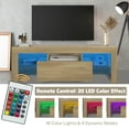 thumbnail image 4 of Lighted TV Stand for 55 inch TV, Seizeen Media TV Console with LED RGB Lights, Modern Entertainment Center  TV Cabinet with Storage Shelves & Drawer, Rustic Oak, 4 of 11