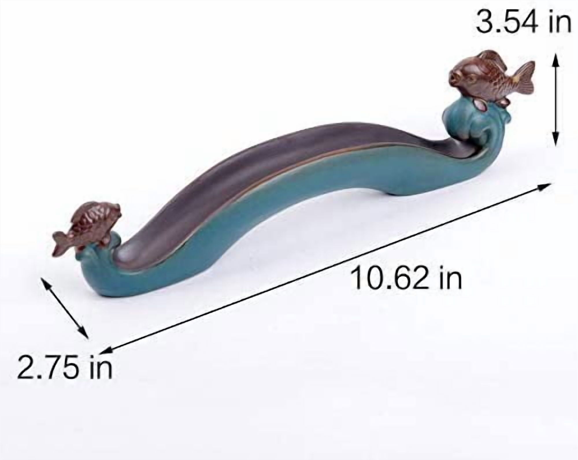 Cute Incense Holder Fish, Ceramic Incense Stick Holder Double Incense Burner, Funny Long Incense Ash Tray for Home Decoration, Yoga. Meditation, Tea