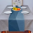 thumbnail image 4 of Table Runner Dresser Scarves 60 Inch Long, Abstract Traingle Geometric Gradient Linen Dining Table Runners Navy Blue Ombre Tabletop Scarf for Wedding Holiday Party Kitchen, 4 of 7