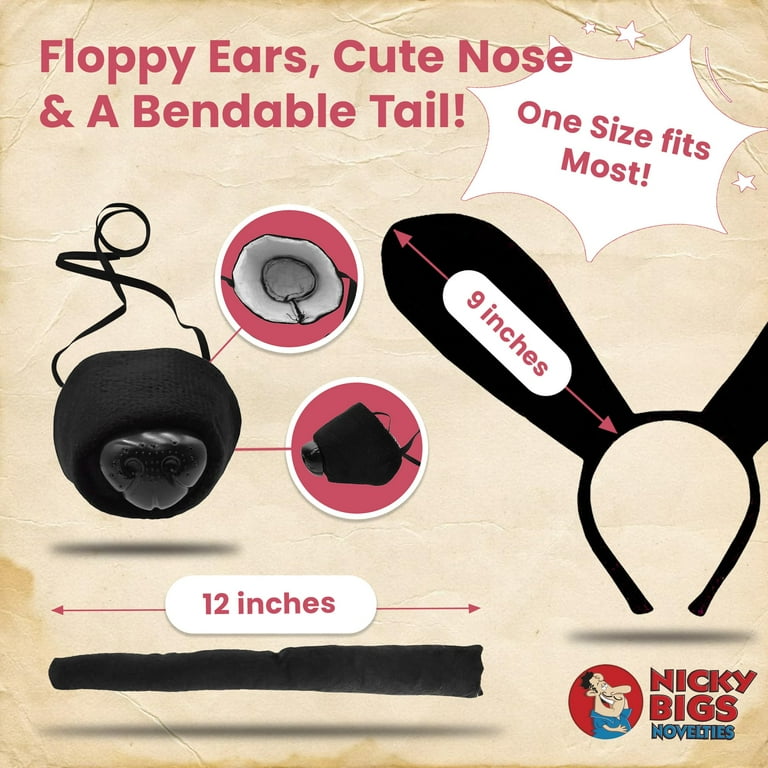 Nicky Bigs Novelties Unisex-Adult Puppy Dog Ears Headband and Tail Costume Accessory Kit