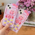 thumbnail image 3 of Funda Retro Kirby para teléfono para Iphone 12pro Max, que incluye cuentas para teléfono móvil. Forma de teléfono Retro Kirby púrpura Kawaii de dibujos animados lindo 3d, 3 of 4