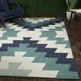 thumbnail image 2 of Balta Levete Southwestern Geometric Indoor/ Outdoor Area Rug Teal 5'3" x 7' 5' x 8' White, Teal, 2 of 10