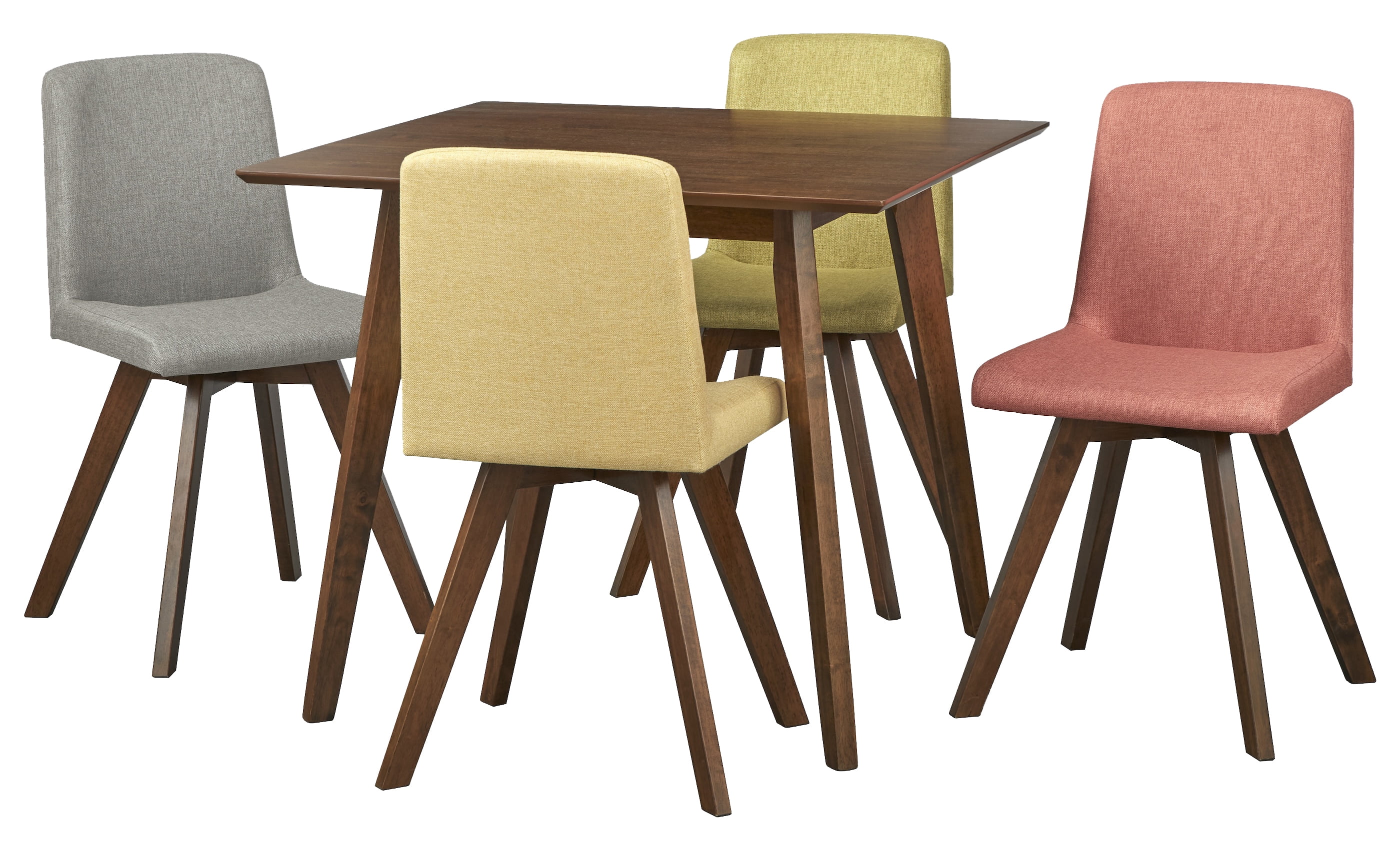 TMS Rochelle Indoor Dining Chairs, Set of 4, Walnut/Multi-color