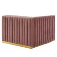 thumbnail image 6 of Modway Conjure Channel Tufted Performance Velvet Loveseat in Gold Dusty Rose, 6 of 10