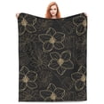 thumbnail image 5 of LNWH Golden Line Floral Texture Pattern Throw Blanket, Flannel Sofa Blankets for All Seasons, 50"x40", 5 of 8