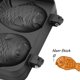 thumbnail image 5 of Máquina japonesa para hacer gofres Taiyaki, gofres de pescado, antiadherente para hornear de acero inoxidable, 2 lados Feliz Sencillez, 5 of 5