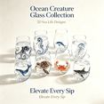 thumbnail image 2 of Artisanal Blue Ringed 3D Octopus Glassware, Handcrafted Ocean Tumbler with Tentacle Design, Coastal Home Bar Accessory Gift(Crab), 2 of 9