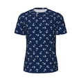 thumbnail image 5 of Wukai Nautical Themed Simple Anchors Print Men's Short-Sleeved Mesh T-Shirt,Quick-Dry Short Sleeve Workout T-Shirt-6X-Large, 5 of 8