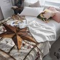 thumbnail image 4 of Fleece Blanket Farmhouses Brown Country Stars Blankets, Soft Cozy Warm Flannel Throw Blanket, Vintage Wood Patterns Blanket for Bed Couch Sofa,40x60In, 4 of 9