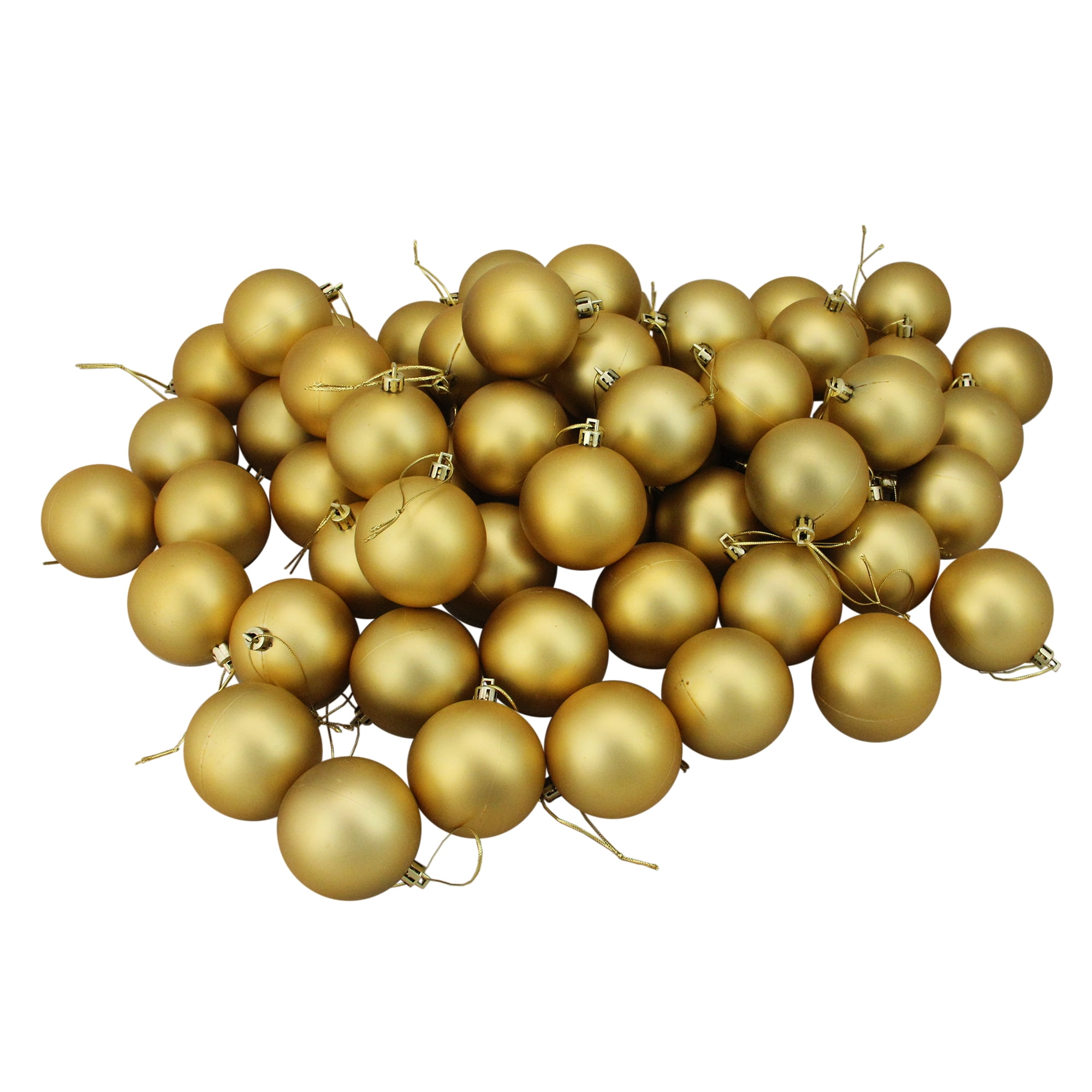 60ct Vegas Gold Shatterproof Matte Christmas Ball Ornaments 2.5" (60mm