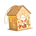 thumbnail image 4 of Casa de pueblo navideña iluminada, luces navideñas, decoración de casa de madera, Papá Noel, 4 of 9