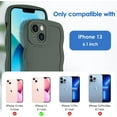 thumbnail image 6 of Case for iPhone 13 Case Wave, Curly Frame Design for Women Girls, Cute Wavy Solid Color Aesthetic Phone Case Soft Flexible TPU Shockproof Full-Body Protective Case Cover 6.1 inch - Deep Green, 6 of 12