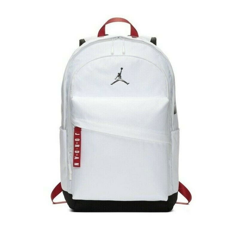 all white jordan backpack