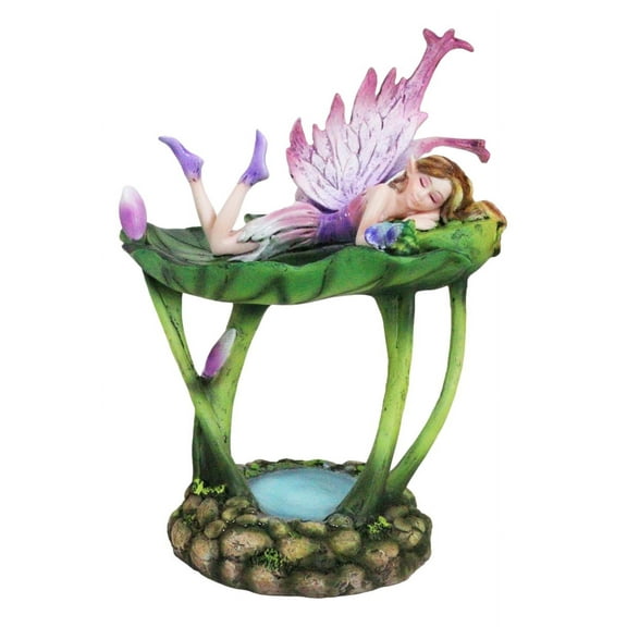 Water Garden Blonde Fairy Thumbelina Sleeping On Lotus Jewelry Tray Figurine