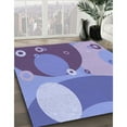 thumbnail image 3 of Ahgly Company Machine Washable Indoor Rectangle Transitional Slate Blue Area Rugs, 4' x 6', 3 of 7
