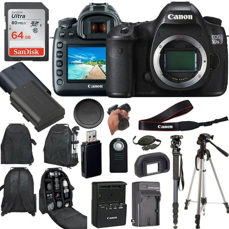 Canon EOS 5DS R Digital SLR Camera (Body Only) Enhanced with Professional Accessory Bundle - Includes 14 Items