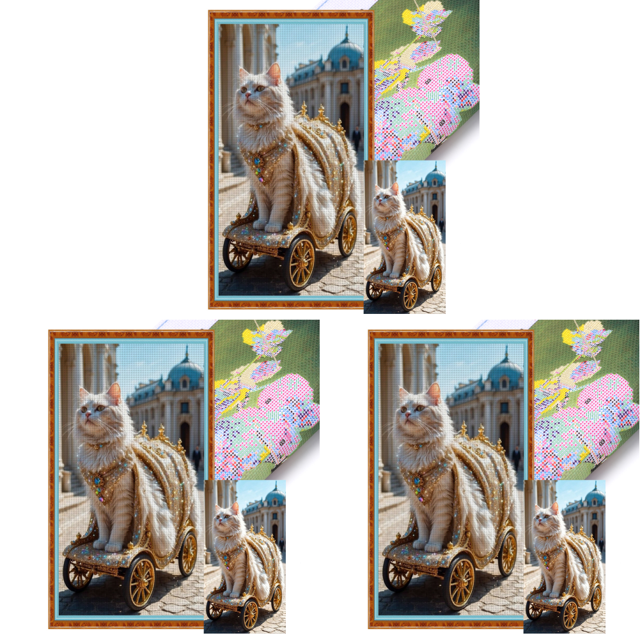Kit Punto Cruz Gato Impreso Hilo Algodón Ecológico Bordado Arte 40x70cm 11CT