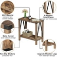 thumbnail image 6 of Farmhouse End Table Set of 2, Narrow Side End Table with Storage Shelf, Rustic A-Design Nightstand Sofa Table for Living Room, Bedroom, 6 of 6
