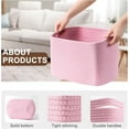 thumbnail image 3 of Rope Basket for Storage - 12”x10”x9” Storage Bins, Decorative Basket for Blankets, Woven Basket with Handles, Storage Baskets for Shelves, Home, Laundry (4 Pack, Pink), 3 of 14
