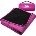thumbnail image 2 of Outdoor  Blanket, Foldable Fleece Stadium Blanket for Outdoor  Event, Camping, , Pet, Picnics - Windproof, Wearable, Machine Washable 80" x 58" (Rose Purple), 2 of 7