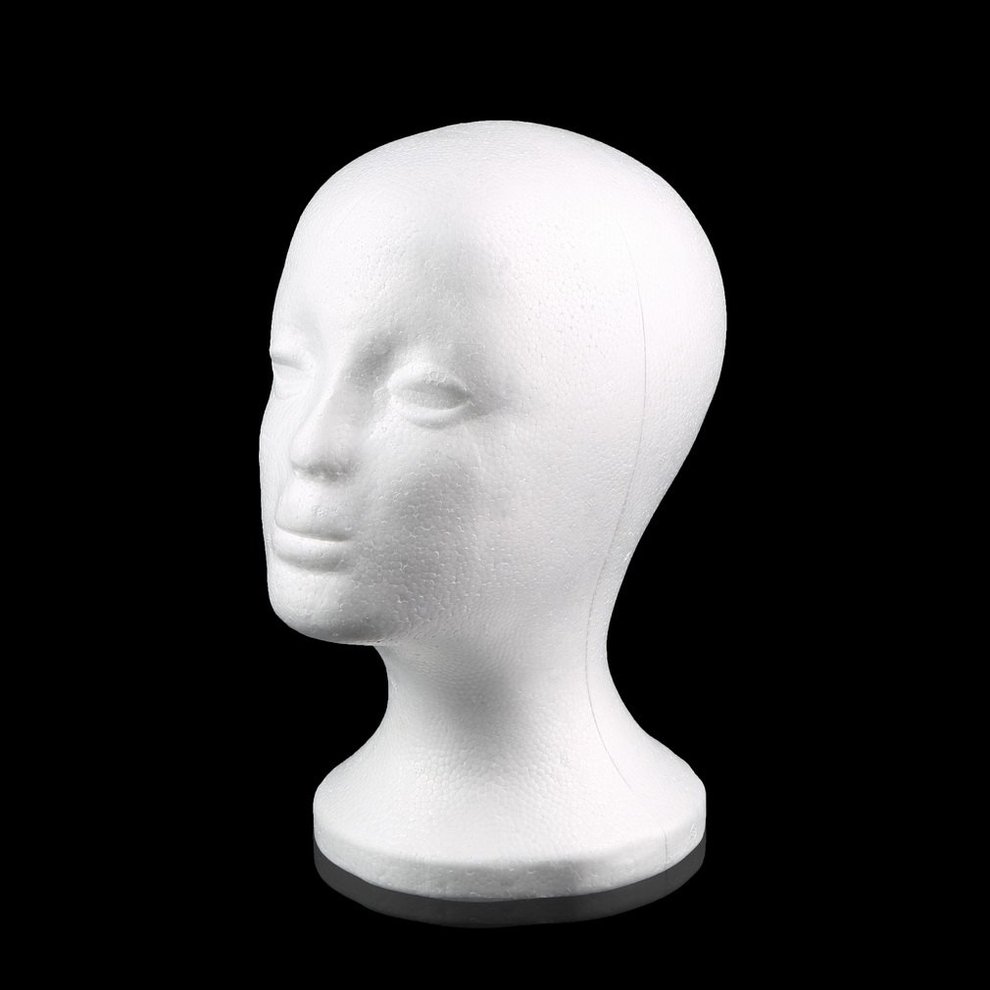 2 pcs Female Styrofoam Mannequin Manikin Head Model Foam Wig Hair