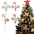 thumbnail image 2 of Accesorios para coronas festivas Palillos de bastón de caramelo navideños Adornos de piruleta rizada de lana para árbol de Navidad Juego de 6 para rellenar jarrones de hogar, 2 of 5